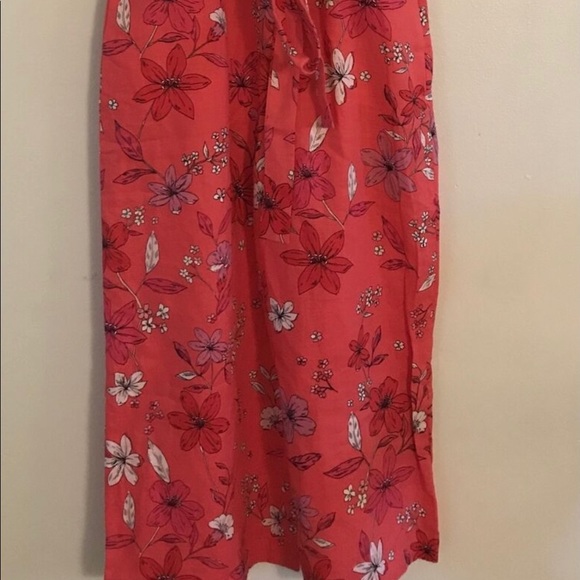 BANANA REPUBLIC LINEN FLORAL ROMPER JUMPSUIT JUMPER - 2 NEW CORAL - Picture 4 of 7
